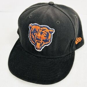 New Era Chicago Bears Team Logo 59FIFTY Fitted Hat Cap 7 1/4‎ Black NFL Football